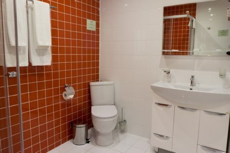 Санузел в номере Улучшенный в отеле Кауфман