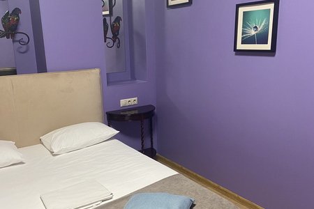 Кровать в номереСтандарт+ Райские птицы в отеле Элитон