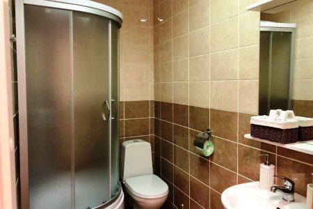 Душевая в номере Стандарт в отеле Flori Hotel