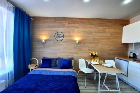 Кровать в номере Студио 2 в The LOFT STUDIO Moscow