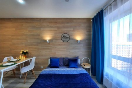 Спальная зона в номере Студио 3 в The LOFT STUDIO Moscow