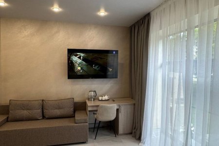 Диван в номере Комфорт в Мастер отель Останкино