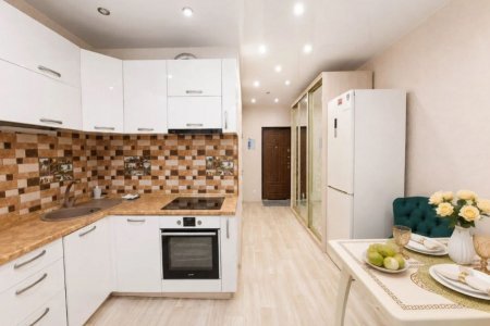 Кухонный уголок в апартаментах 4 в Loft Studio