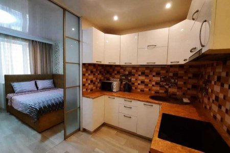 Кухонный уголок в апартаментах 4 в Loft Studio
