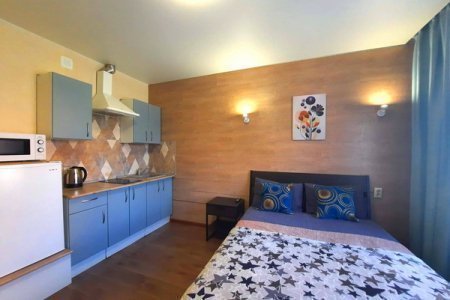 Кровать в номере Студия 2 в The LOFT STUDIO MOSCOW