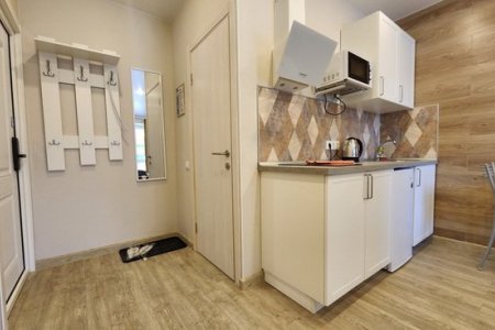 Кухня в номере 4 в The Loft Studio у метро Котельники