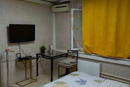 Телевизор в номере Стандарт с душевой кабиной в отеле Аура