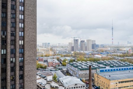 Вид с окна номера на 19 этаже в ЖК Савеловский Сити