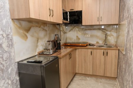 Кухня в номере Полулюкс с кухней в отеле Орфей