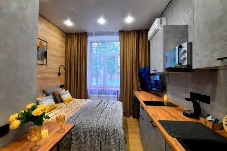 Кровать в номере Нептун в LOFT SPACE