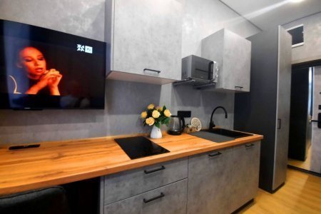 Кухонный уголок в номере Венера в LOFT SPACE