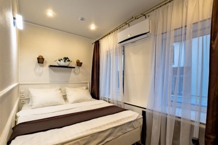 Кровать в номере Небольшой Стандарт в отеле Revival Hotel-3
