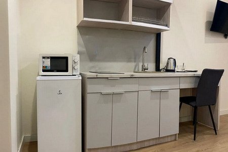 Снять номер на свидание у станции Авиамоторная Кухня номера Студия 1 в апартаментах Душинская 3А