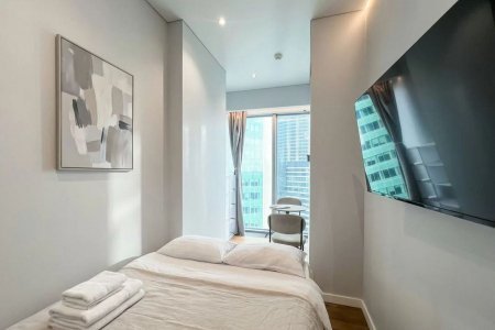 Кровать в номере 32-1 в Москва-Сити