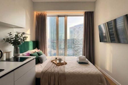 Кровать в номере 35-2 в Москва-Сити