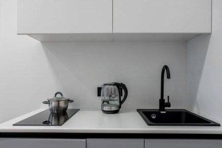Кухня в номере 17,2 м² в апартаментах Москва-Сити