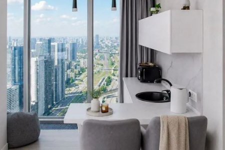 Общий вид студии 30 м² в апартаментах Москва-Сити