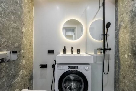 Стиральная машина в студии 17,2 м² в апартаментах Москва-Сити