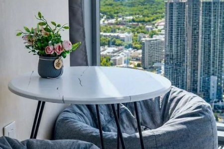 Вид из окна в студии 30 м² в апартаментах Москва-Сити