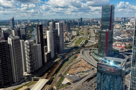 Вид на город в апартаментах 54-3 в Москва-Сити
