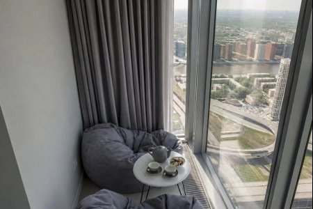 Зона отдыха в студии 30 м² в апартаментах Москва-Сити